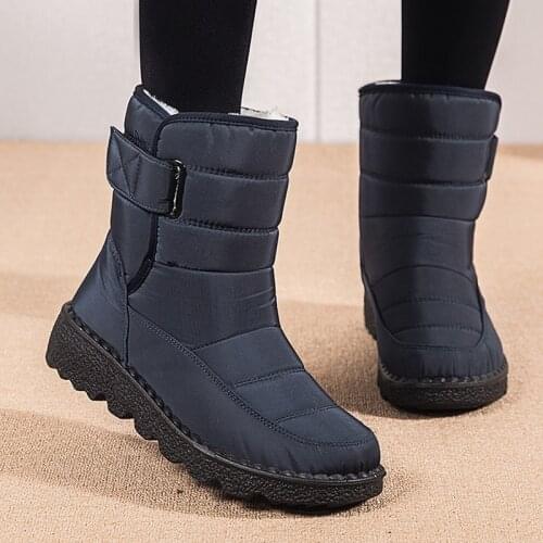 Women Boots Waterproof Snow Boots Winter Ankle Shoes Outdoor Non-slip Warm Winter Shoes Women Booties Thick Fur Botas Mujer