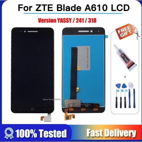 5" For ZTE Blade A610 LCD Display Touch Screen Digitizer Assembly For ZTE Voyage 4 Blade A610C Screen LCD Version YASSY 241 318