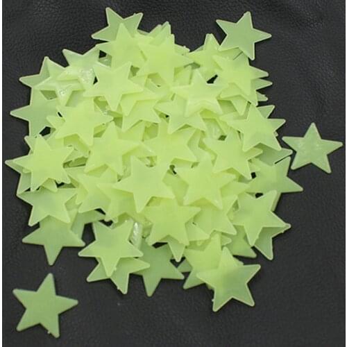 100Pcs Glow in the Dark Kids Room Space Stars Wall Stickers Home Ceiling Decals