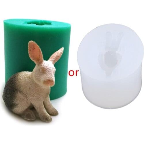 3D Silicone Rabbit Cake Decorative Mold Easter Rabbit Animal Modeling Candle Mold Gypsum Resin Mold