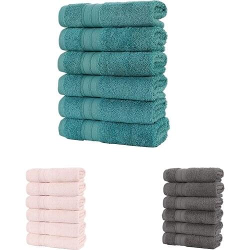 6PC Soft Absorbent and Thick Cotton Towels Soft and Absorbent Hand Towels Bathroom Towels Comfortable Beach Towels