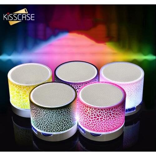 KISSCASE Wireless Portable Bluetooth Speaker Colorful Mini LED Music Audio Stereo Sound Speaker For Phone Xiaomi Computer column