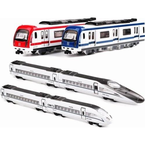 Boutique Harmony Train Alloy model,simulation die-casting city subway sound and light pull back childrens toys,free shipping