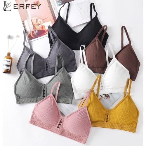 LERFEY Sexy Ladies Bralette Push Up Bras For Women Fitness Tops Brassiere Sold Ribbed Bralete Female Underwear Padded Lingerie