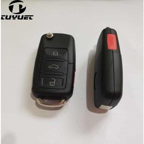 FOB Key Shell 3+1 Butttons For Volkswagen Folding Flip Remote Key Blanks Case