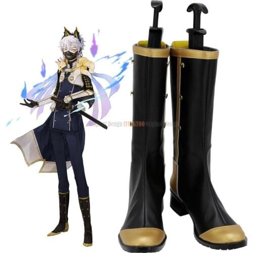 Nakigitsune Kiwame Shoes Cosplay Touken Ranbu Nakigitsune Cosplay Boots Black Shoes Custom Made