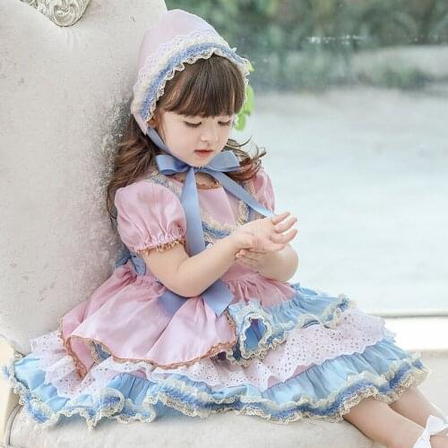 Girl Princess Dreess Baby Kid Lolita Spanish Style Children Party Layered Ball Gown High-End Custom