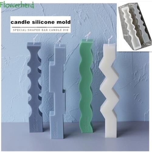 DIY Canlde Making Kit Irregular Shaped Strip Candle Silicone Mold Home Decor Candle Chocolate Cake Baking Mold Resin Mold
