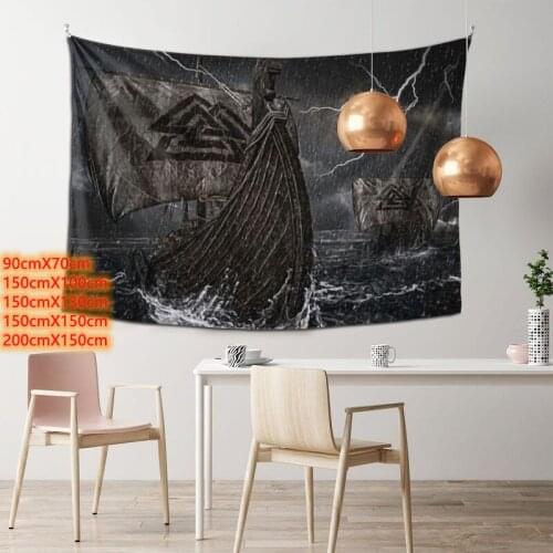 FFO Viking Decoration Tapestry Decorative Sofa Blankets The Age of Piracy Wall Hanging Large Fabric 200 CM