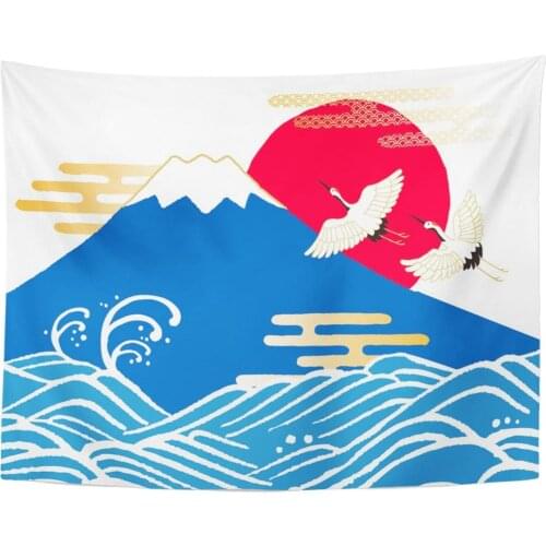 Tapestry Ocean The First Sunrise in Japan Sun Surf Tapestries Wall Hanging for Living Room Bedroom Dorm