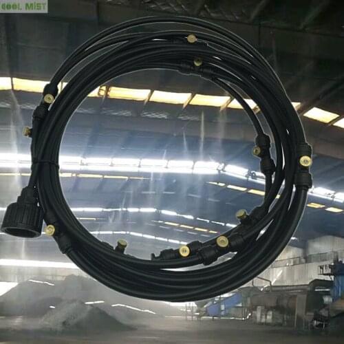 H271 Watering kits 9M patio mist cooling spray system with 11pcs brass nozzles mister for workshop stop dust mist cooling system