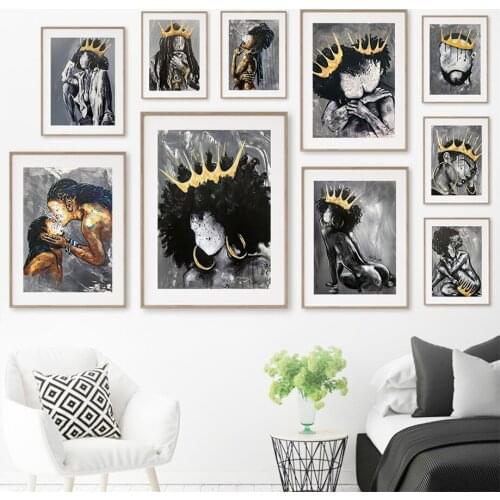 African Girl Watercolor Naturally Queen King Wall Art Canvas Painting Posters And Prints Wall Pictures For Living Room Decor