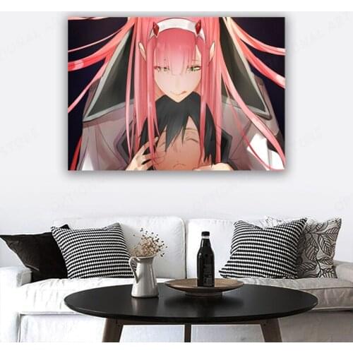 FranXX Zero Two Hiro Love Canvas Anime Pictures Home Decoration Paintings Poster HD Prints Wall Art Modular Living Room