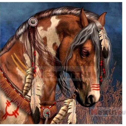 Kexinzu 5D DIY Full Square Drill Diamond Painting"War horse"3D Embroidery Rhinestone Cross Stitch 5D Home Decor Gift K604
