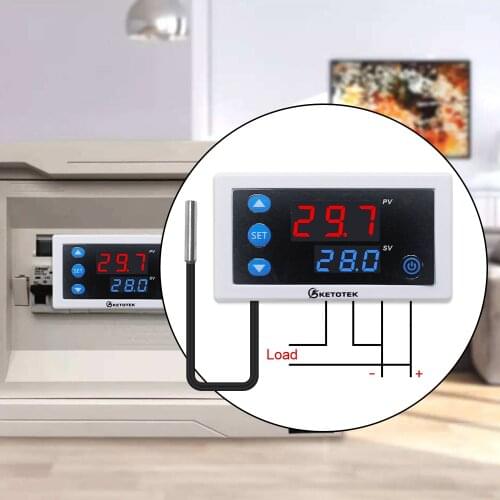 KT3003 12V 24V 110V 220V Digital Thermostat Temperature Controller Regulator Heating Cooling Relay Output Control Switch