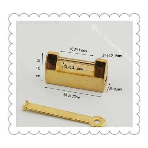 Mini small antique lock box cross open padlock Chinese ancient lock Zinc alloy