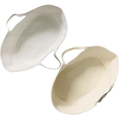 Multifuctional Portable Storage Basket Cotton Rope Woven Storage Basket For Blanket Nursery Toy Organizer