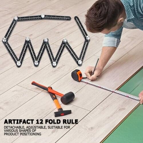 12 Fold Aluminium Alloy Angle Ruler Finder Measuring Ruler Perforated Mold Template Locator Drill Guide Tile Hole Measuring Tool