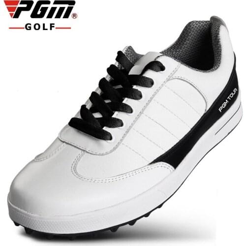 PGM brand golf shoes men head layer cowhide sports shoes super waterproof breathable no spikes