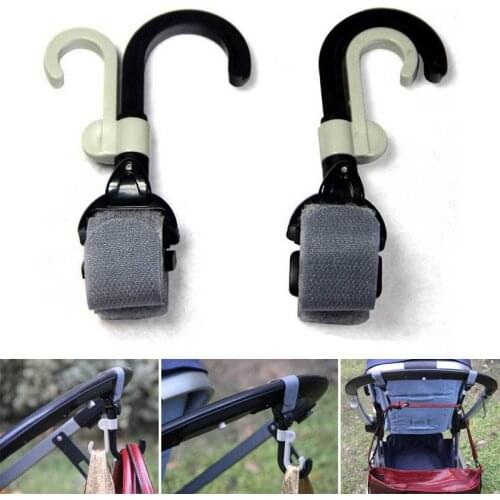 New 2Pcs/lot Baby Stroller Hook Holder Pram Double Rotate Hook Pushchair Hanger Hook Slip-resista Free Shipping
