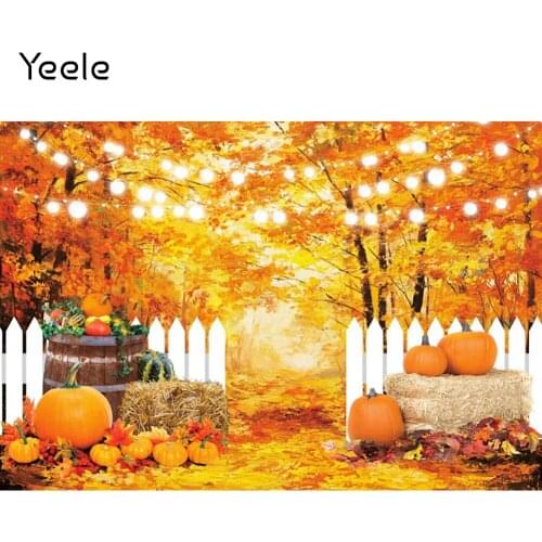 Yeele Autumn Photocall Maple Forest Backdrop Haystack Scene Baby Portrait Decor Photography Photographic Background Photo Studio