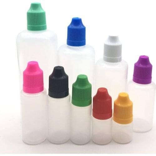 1pcs 3ml-120ml Needle Tip LDPE Empty Squeeze Juice Dropper Plastic Bottle Filling Eye Liquid Bottle With Childproof Cap