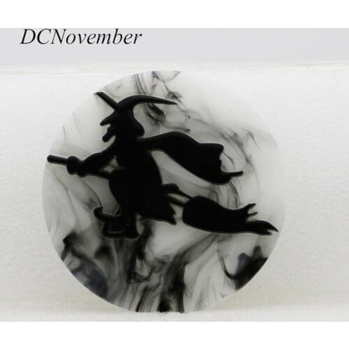 Vintage Halloween witch Brooches Women Men Acrylic Halloween Brooch Pin Handmade Jewelry