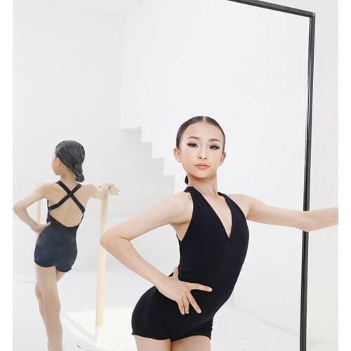 Sexy Bodysuit Backless Cross Latin Dance Practice Clothes For Girls Latin Dance Performance Costumes Ballroom Dance Wear DQS7151