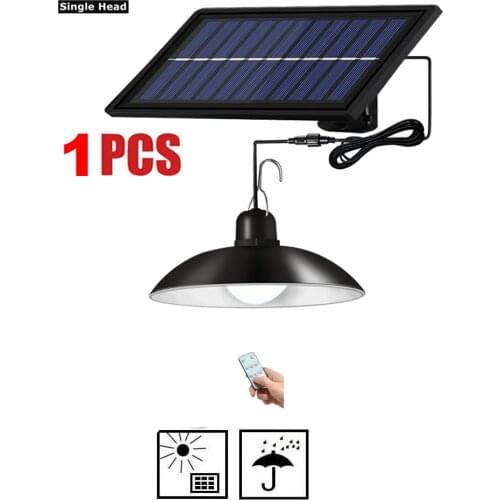 Remote 30 led 2 head Retro Lampshade Solar Pendant Lights Outdoor Hanging Shed Solar Lamp Barn LED Waterproof Outdoor Night Ligh