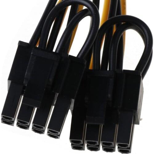 T3LB CPU 8-Pin To Double PCI-E 8-Pin (6P+2P) Splitter Cable Power Supply Cord 25cm