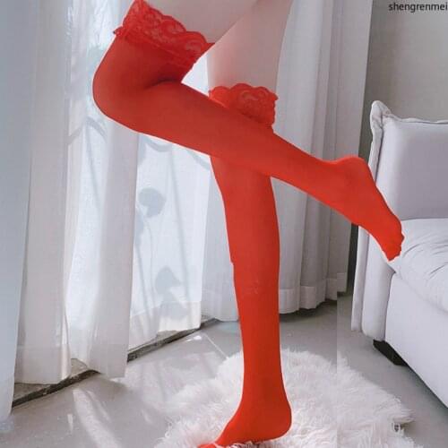 Top Lace Stocking Womens Transparent Elastic Thigh High Stockings Girl Friend Over Knee See Through Hosiery for Woman Underwear
