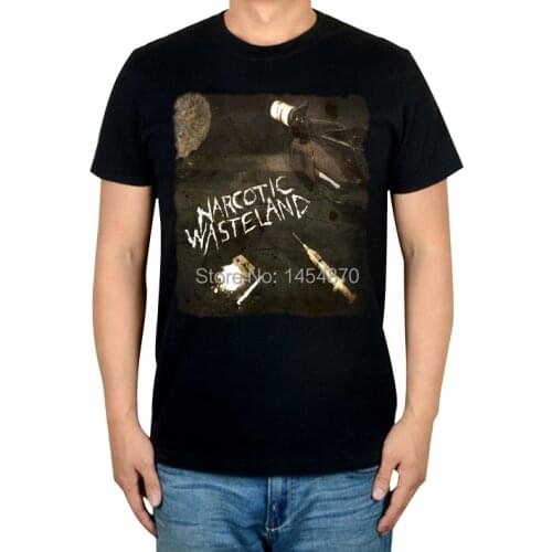 Streetwear Massacre Narcotic Rock Brand t shirt Cotton Punk fitness Hardrock thrash Metal Black shirts skateboard camiseta ropa