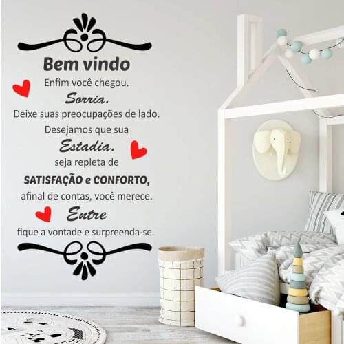 Vinyl Wall Stickers Bem Vindo Enfim Você Chegou Portuguese Quotes Murals For Livingroom Home Decoration Decals Poster RU2197