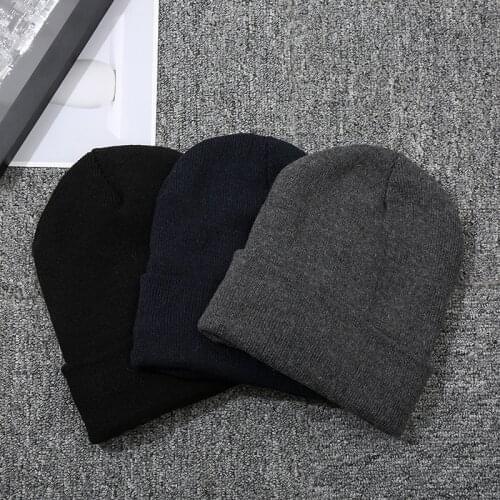 Unisex Knitted Winter Hat Female Soft Warm Beanie Men Fashion Solid Bonnet Women Skullies Beanies Soft Hats Wool Beanies
