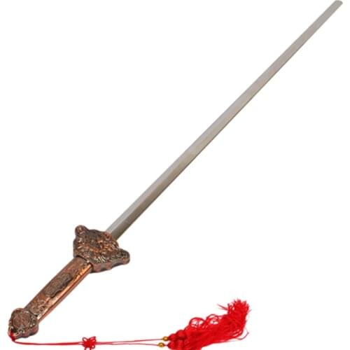 Chinese Kung Fu Tai Chi Taiji Retractable Telescopic Sword Performance Exercise Bronze Tassels Bag