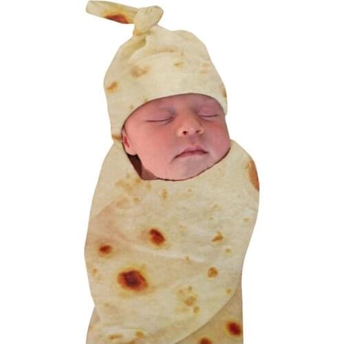 Funny Blanket Mexican Pancake Tortilla Blanket Soft Baby Comfortable Beach Blanket For Kids