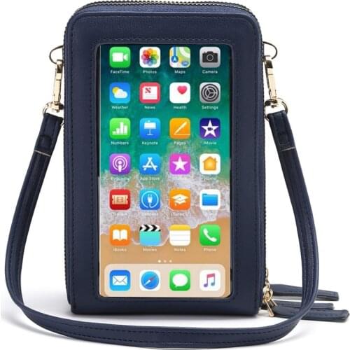 Women Bags Rfid Mobile Phone Wallet Screen Touch Mini Shoulder Crossbody Bags For Women 2021 Straps Walet Card Holders Handbag P