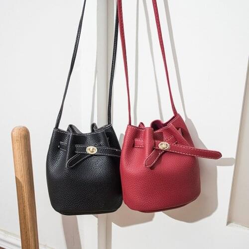 Womens Bags Handbags Korean All-match Litchi Pattern Japan Bucket Bag Fashion Shoulder Bags Mini Crossbody Bag
