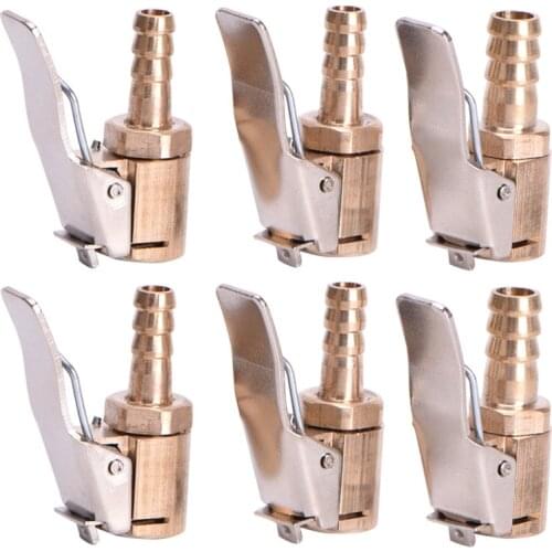 1Pc 6MM/8MM Auto Car Truck Tire Inflator Valve Connector Brass Tire Valve Air Pump Chuck Clip Clamp High Quality