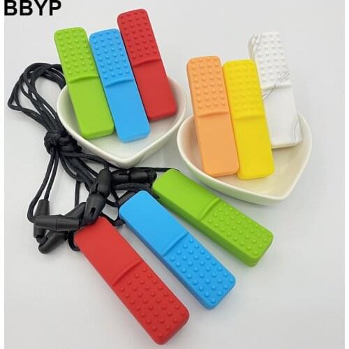 10Pcs Chewing Necklace Autism ADHD Biting Sensory Toy Baby Teether Child Baby Teething Tubes Chew Toy Kids Special Needs