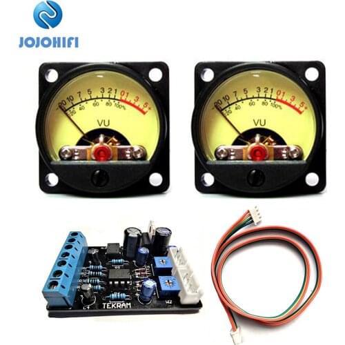 2pcs TR-35 VU Meter + 1pcs Driver Board Power Amplifier Amplifiers DB Table Audio Level Head Sound Pressure Meter with Backlight