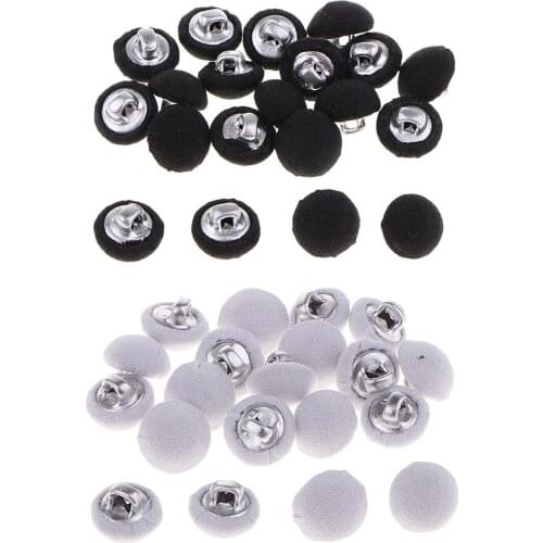 20Pcs Mushroom Cotton Fabric Covered Button For Sewing Scrapbooking