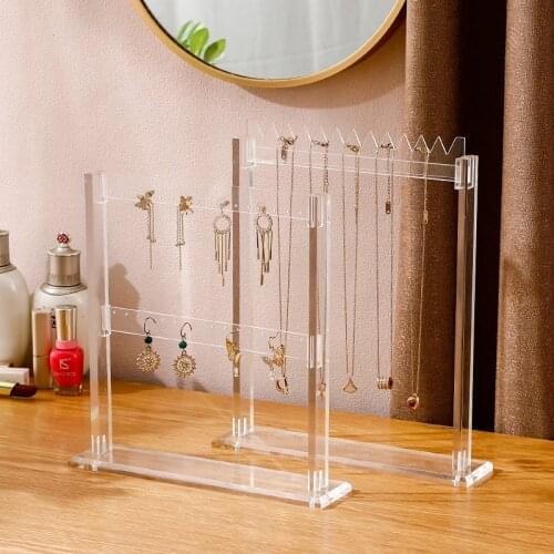 Acrylic necklace earring stand holder jewelry display case hanging earing organizer bracelet stamds jewellery holders shelf