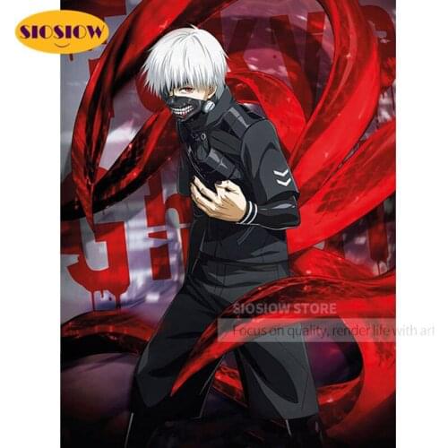 DIY Diamond Painting Wall Art Cross Stitch Anime Tokyo Ghoul Kaneki Picture Full Square 5d Embroidery Mosaic Handmade Home Decor