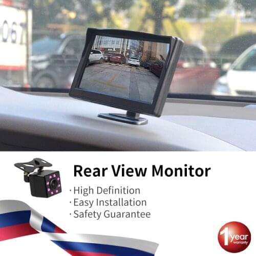 Car Monitor TFT LCD 5.0Inch 800*480 16:9Screen 2 Way Video Input HD Digital Colorful For Rear View Reverse Camera VCD DVD