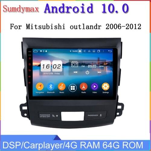 TDA7851 px5 android 10 car multimedia player for Mitsubishi Outlander 2006-2012 gps navigation autoradio wifi 8core 4+64G
