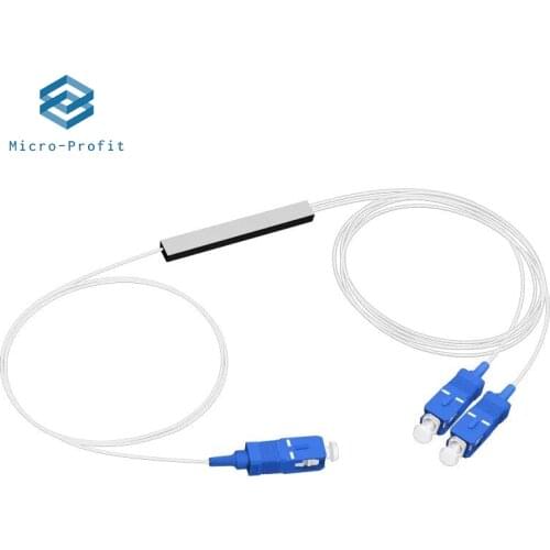 Free Shipping,0.9mm Steel Tube 1x2 Mini Blockless 1*2 SC/APC Connector Fiber Optic PLC Splitter