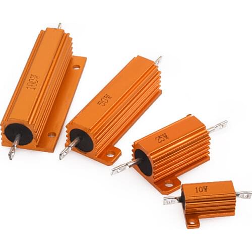 Free shipping 2PCS Gold aluminum housing resistance RX24-50W 6ohm NEW and best quality