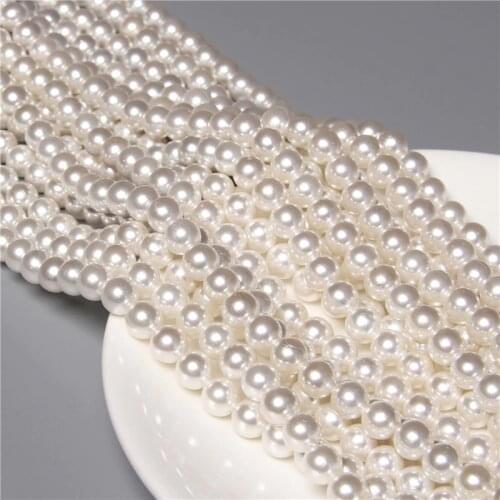 High Quality White Natural Fresh Water Shell Simulated Pearl Beads Loose Seed Bead For Jewelry Making Accessories 15" Wholesale