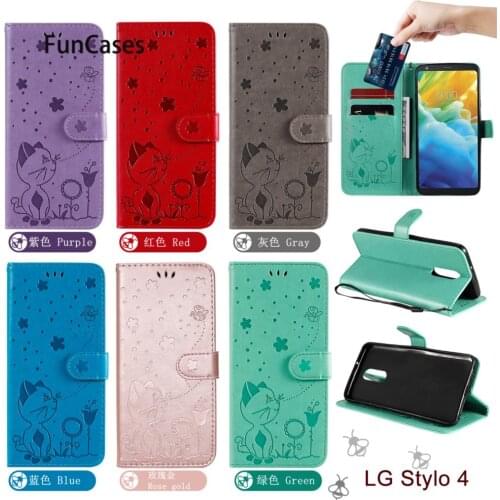 Mobilephone Covers For LG Stylo 4 Solid Color Carcaso PU Leather Flip Wallet Phone Case LG Stylo 4 Cellular telefoon Accessory